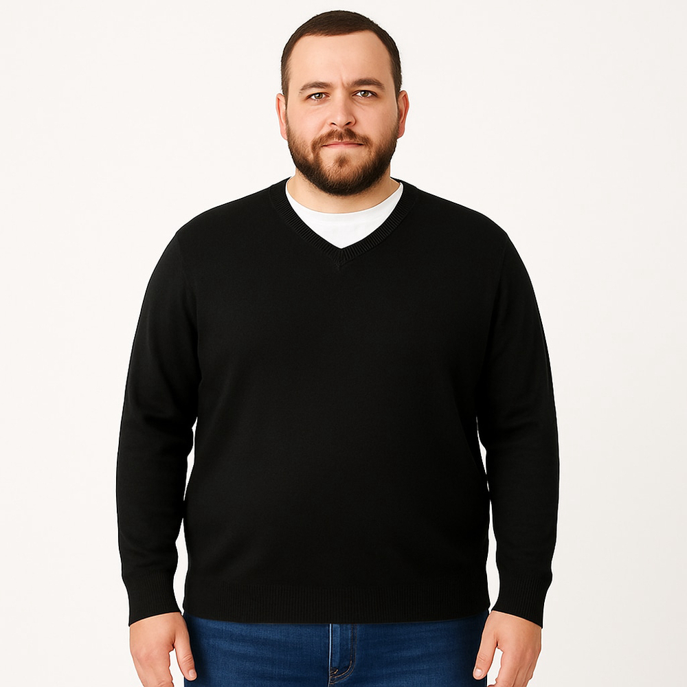 St. John’s Bay Black V-Neck Sweater – Recycled Fibers